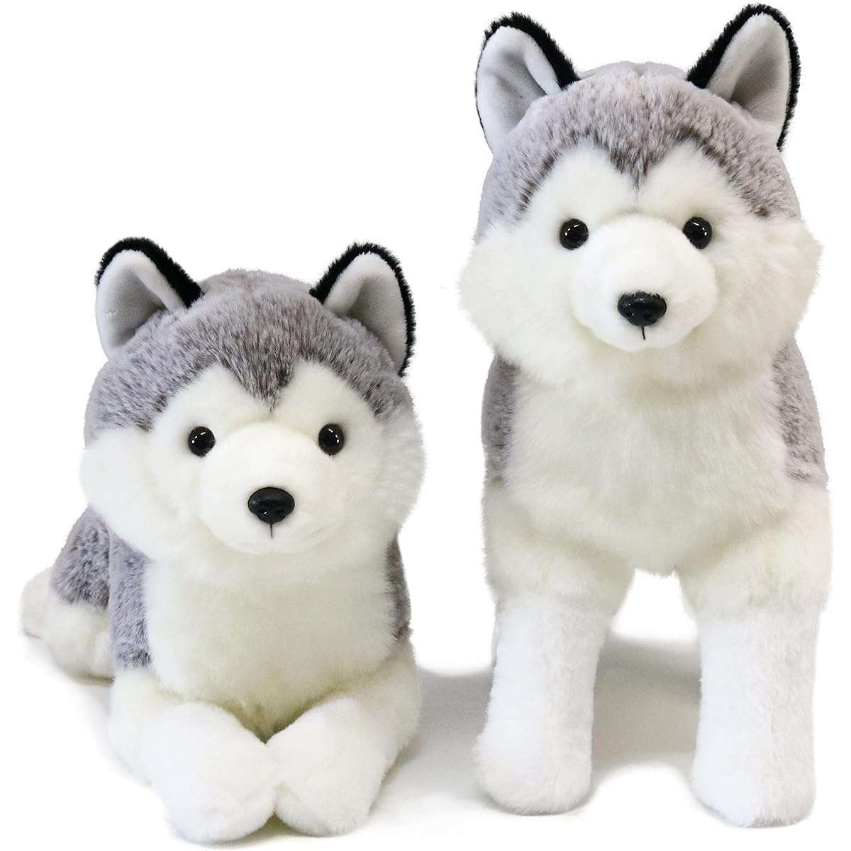 Ice King Bear 2 Piece Siberian Husky Standing and Lying Down Plush Toy