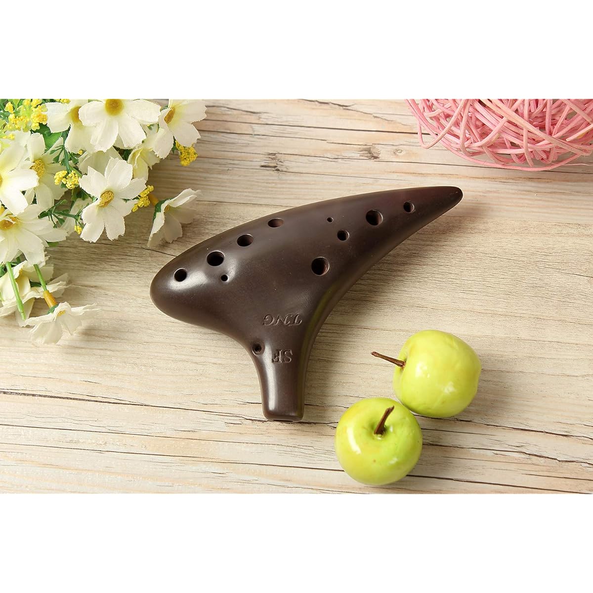 TNG Ocarina Musical Instrument [12 Holes/Single/Soprano/F Key/Purple Sand Red Clay] SF (With Fingering Chart) (With Special Case) Ocarina Luxury Wind Wind Instrument