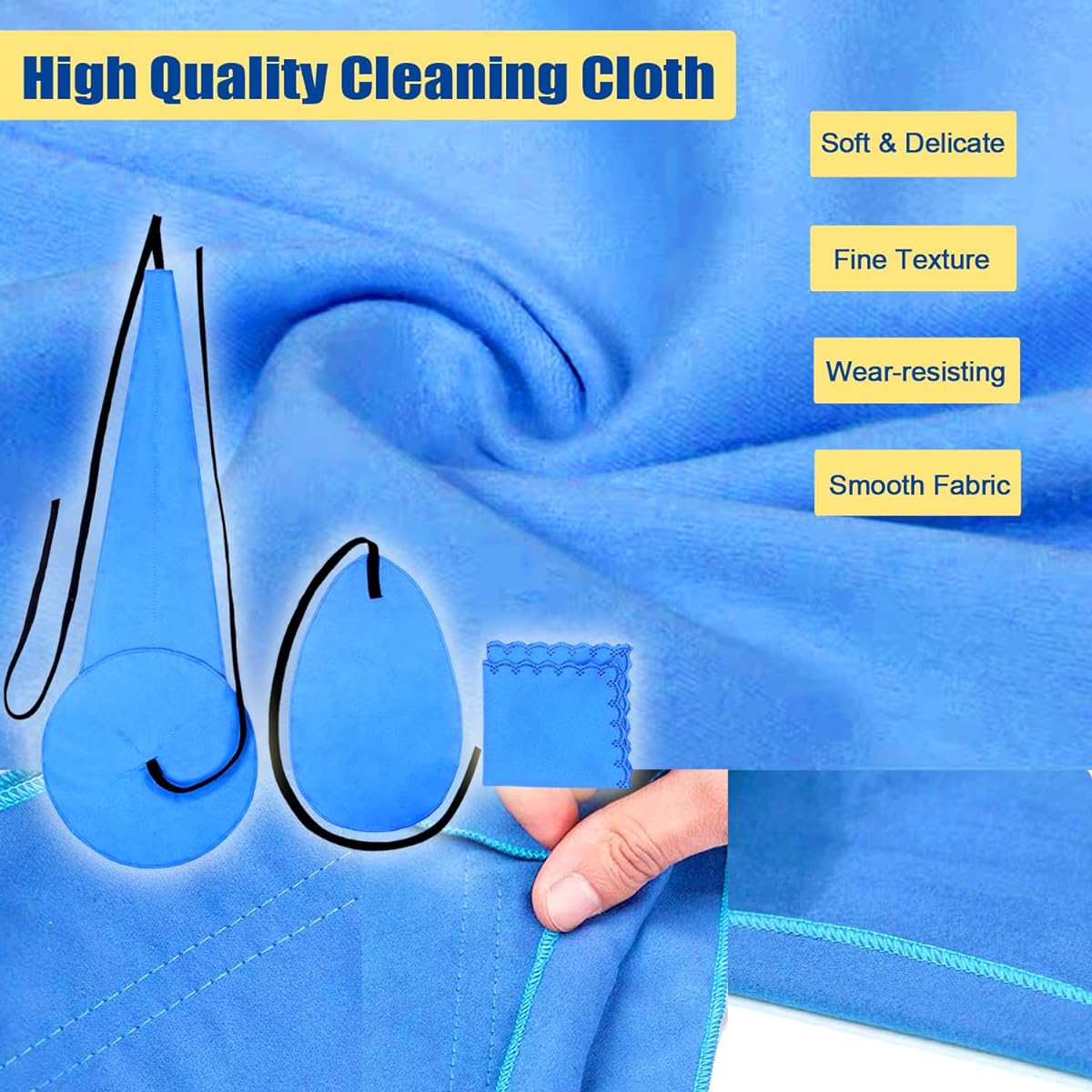 Clarinet Saxophone Cleaning Kit with Case, Flute Cleanser, Maintenance Kit, Cork Grease, Cotton Swabs, Cleaning Cloth Included, Thumb Rest, Reed Case, Mouthpiece Brush, etc. for Wind and Woodwind Strums