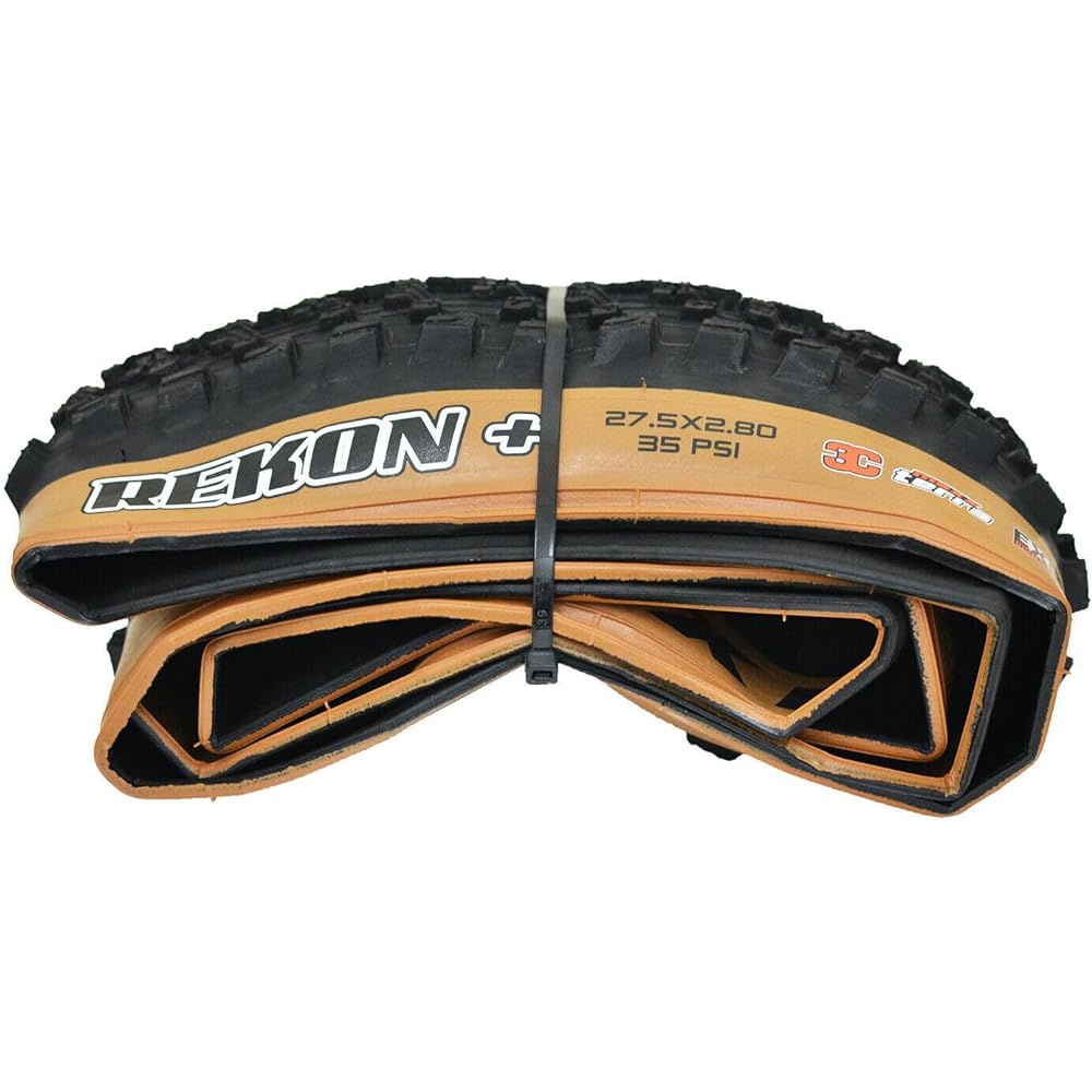 MAXXIS REKON Plus MTB Folding Tire TR EXO 3C MaxxTerra 27.5x2.80" Tire , Tanwall, 2 Tires, MX2810