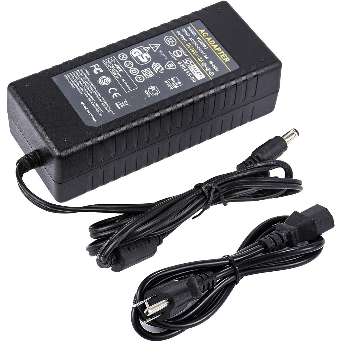 COOLM 36V 3A Power Supply - AC 100-240V to DC 36V Adapter 108W Transformer Interface 5.5x2.5mm 5.5 2.5 Replacement 2A AI Vega Light Security Equipment for LCD LED Light