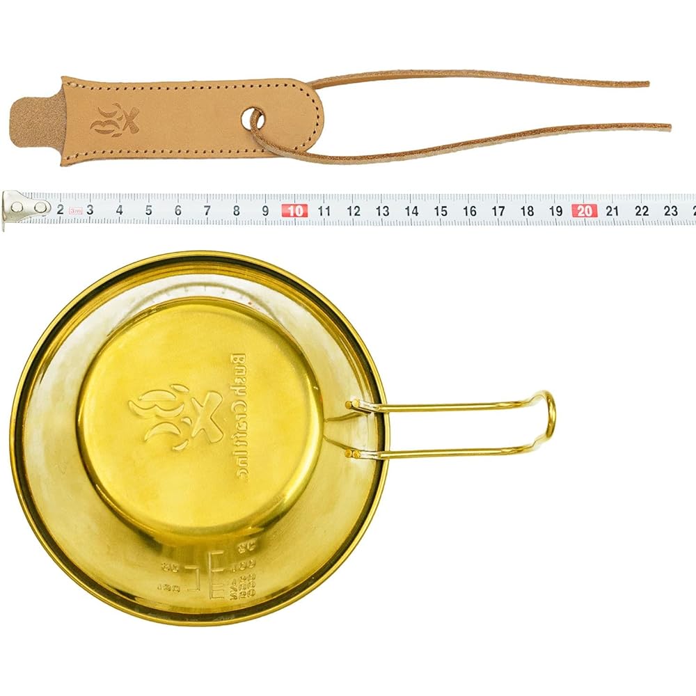 Bush Craft Sierra Cup & Leather Handle Cover Brass