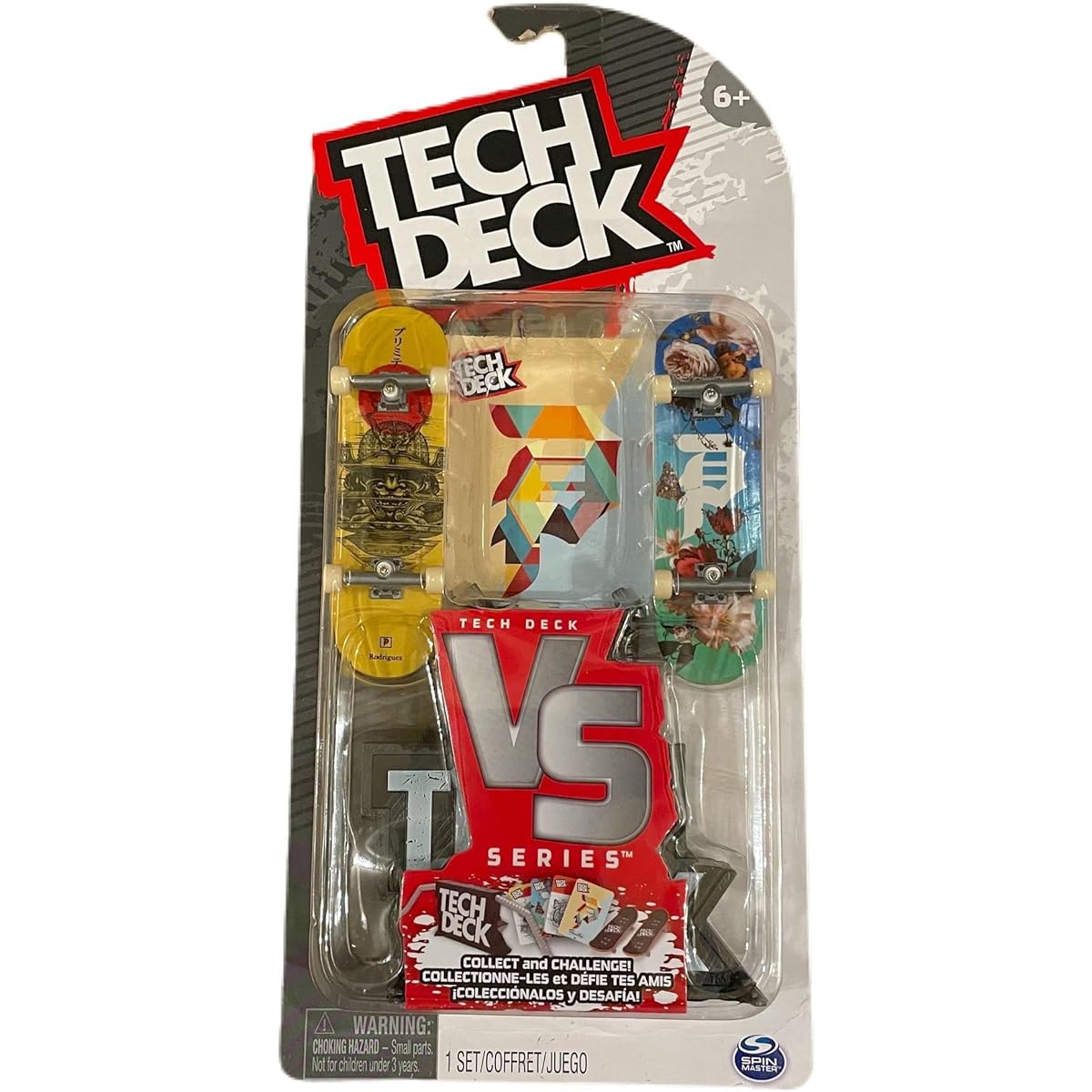 Tech Deck VS Series Sk8shop Mini Skateboard Fingerboard, Obstacle & Challenge Card Set (Primitive)