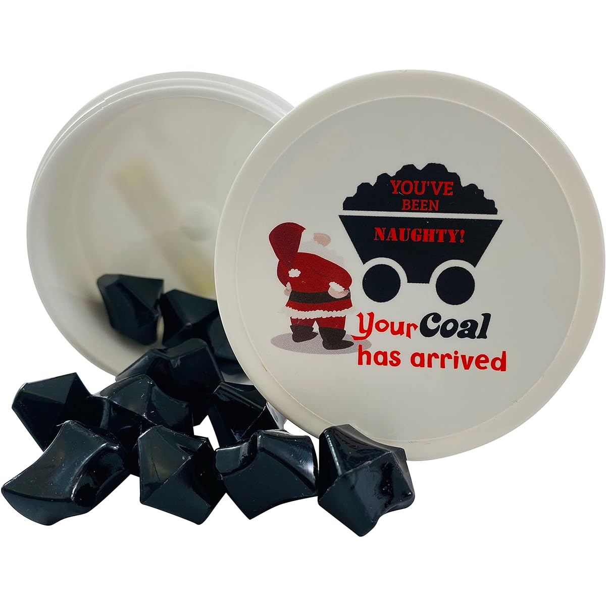 Christmas Naughty List Coal Stocking Packet for Daring Kids and Adults - Small Plastic Fake Replica with Coal Holiday Secret Santa Gag Gift