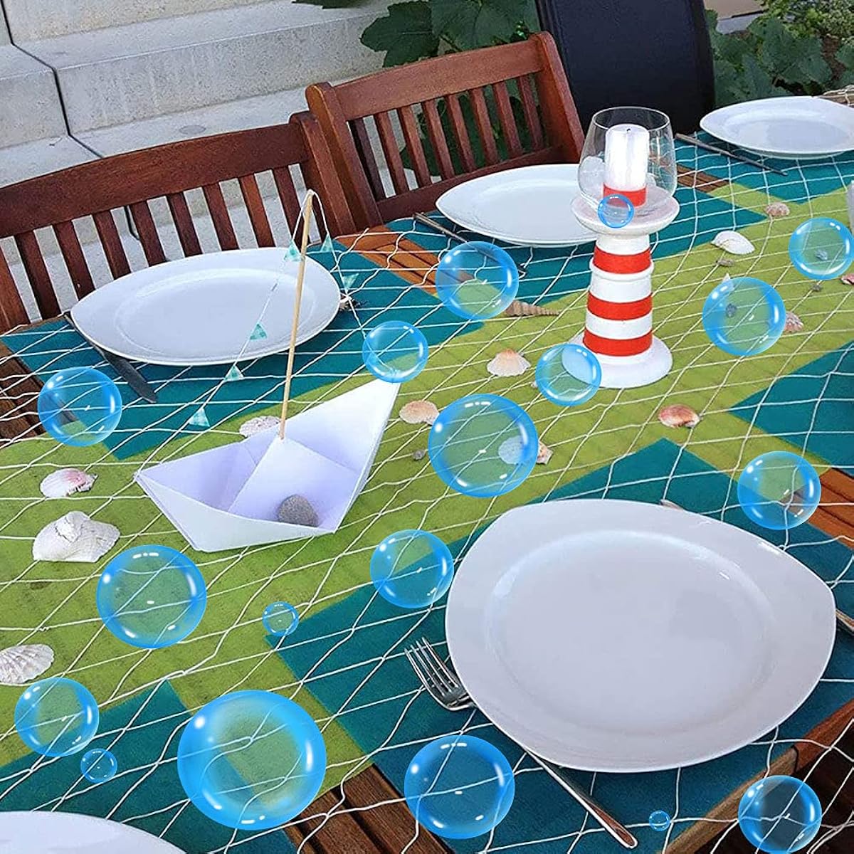 Blue Bubble Party Decorations, 54pcs Bubble Confetti, Under the Sea Birthday Decorations, Large Bubble Decorations, Mermaid Baby Shower, Underwater Wedding Table Decorations, Ocean Theme Centerpieces