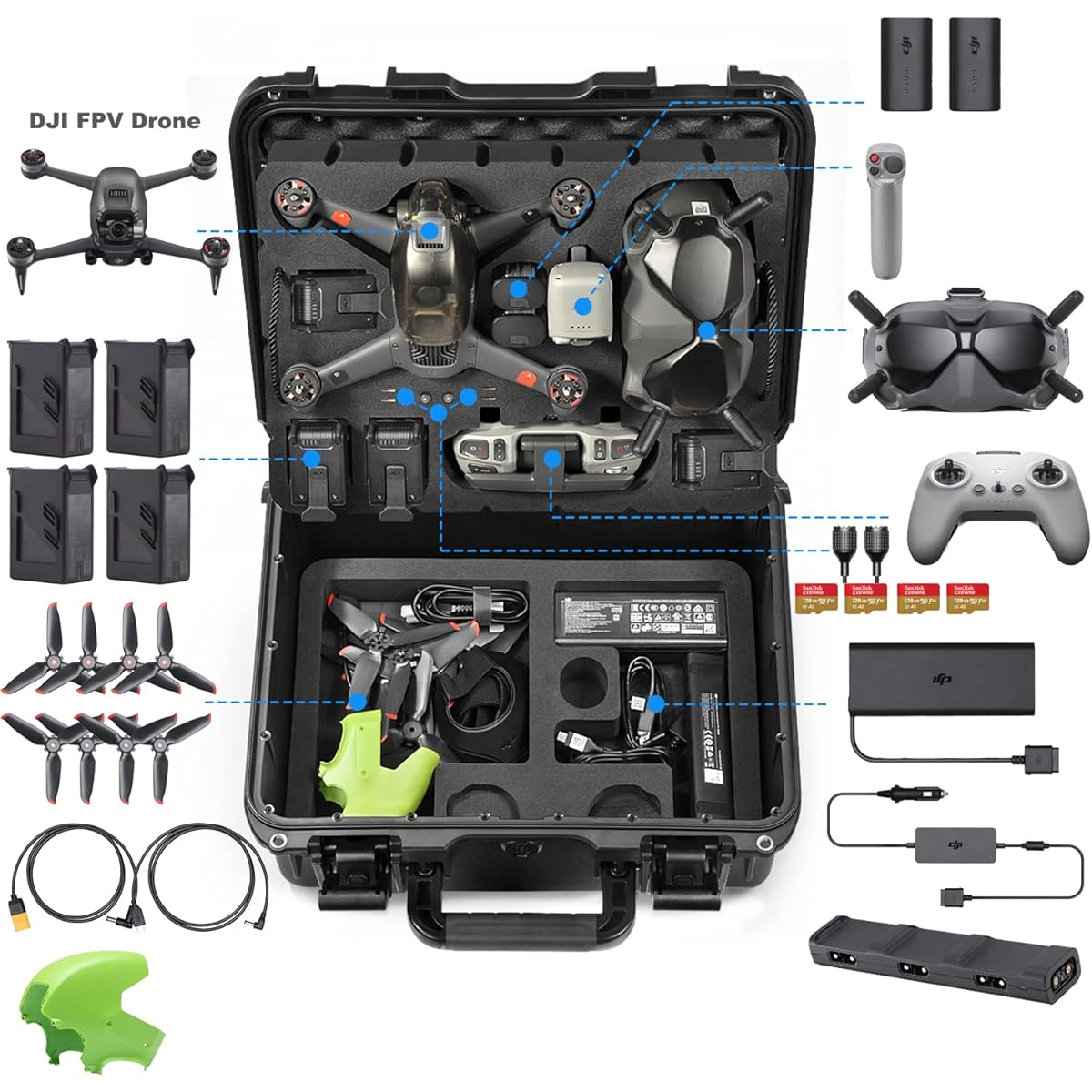 LEKUFEE Waterproof Hard Case for DJI FPV Combo/DJI Goggles Integra/DJI Goggles 2/Goggles V2/DJI FPV Motion Controller/DJI RC Motion 2 and DJI FPV Drone Accessories (Case Only)