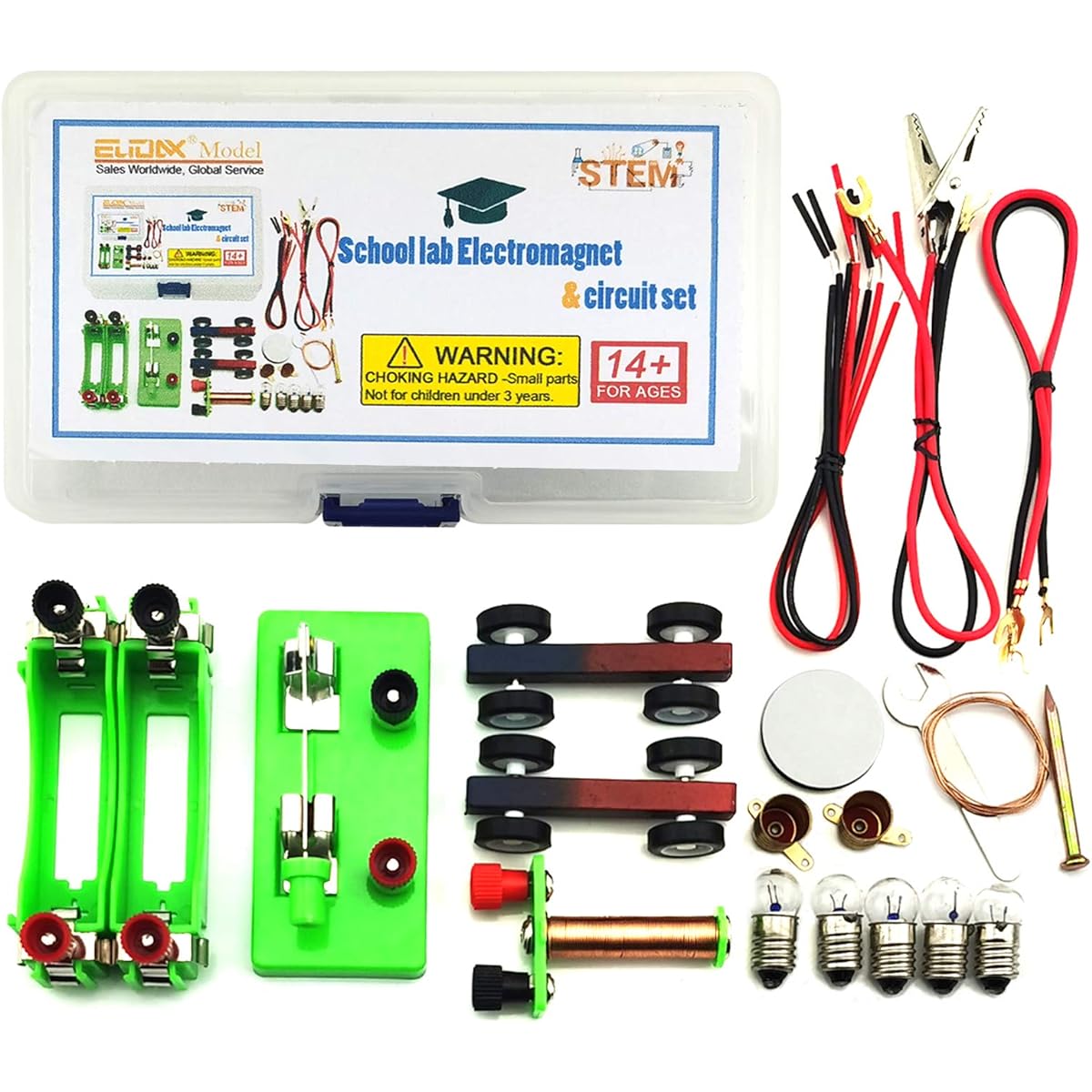 EUDAX DIY Physics Experiment Model Kit Electromagnetic Materials Electromagnets and Basic Electricity Discovery Circuits for School Lab Creative Educational Science Projects Teaching Equipment