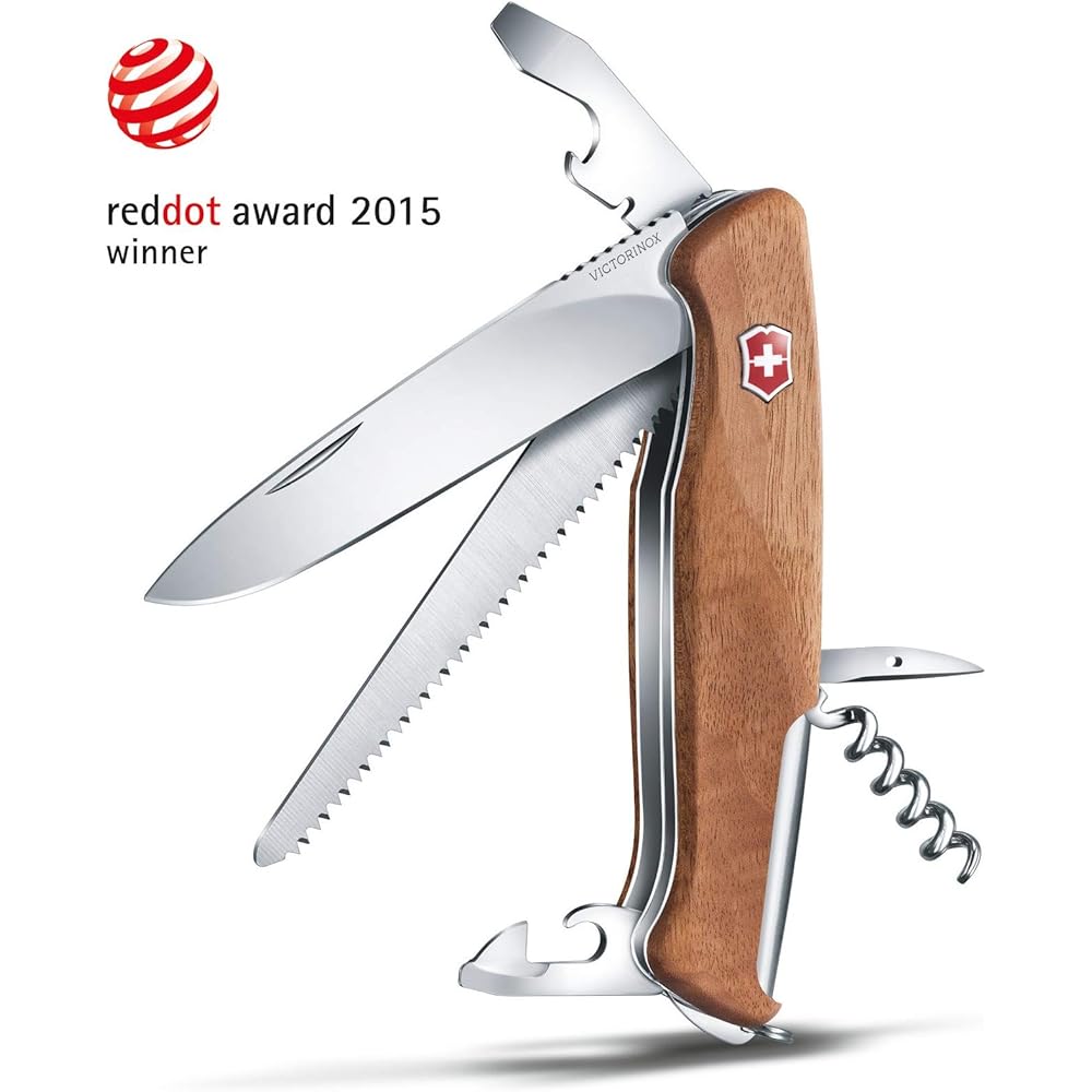 VICTORINOX Knife Ranger Wood 55 0.9561.63 [Domestic genuine product with warranty] & Military Knife Case 4.0822.4 [Domestic genuine product] [Set purchase]