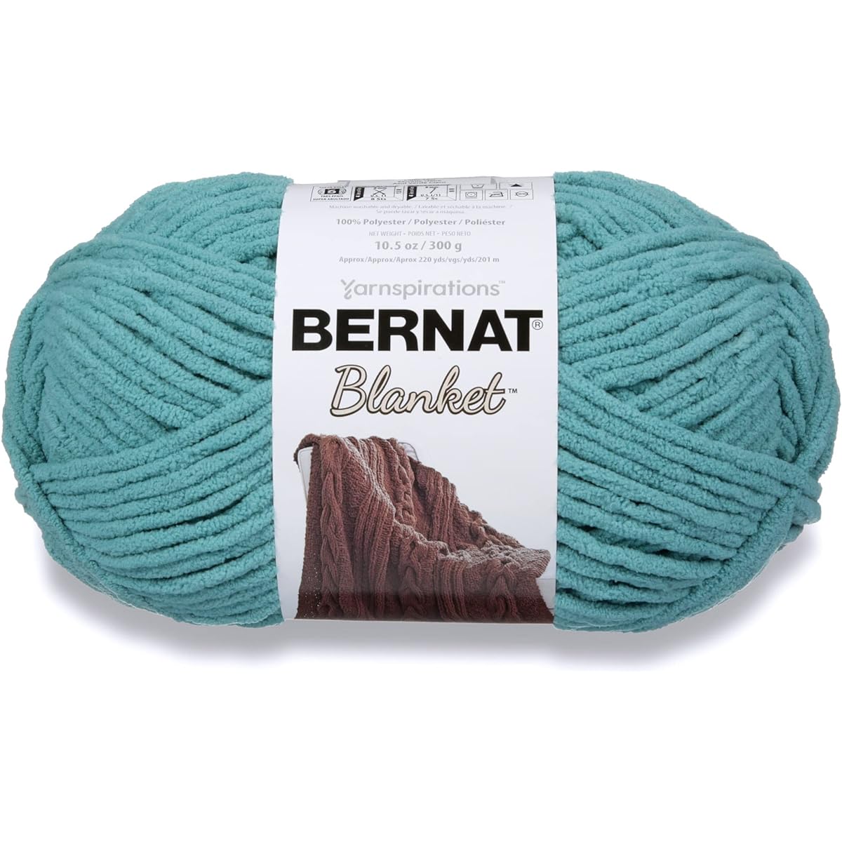 Bernat Blanket Light Teal Yarn - 2 Pack of 300g/10.5oz - Polyester - 6 Super Bulky - 220 Yards - Knitting/Crochet