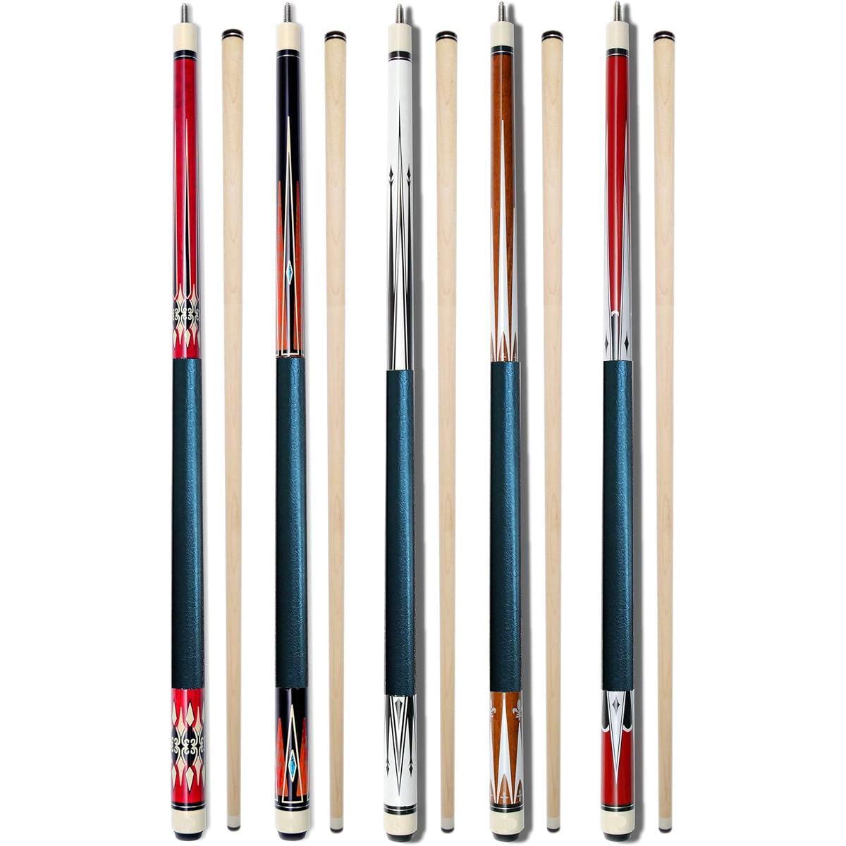 Billiard Cue Set of 5 Billiard House Bar Pool Cue Stick