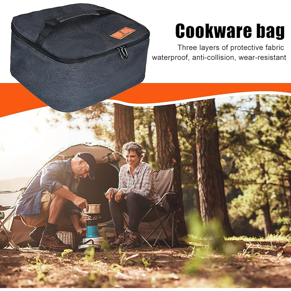 Cassette Stove Storage Case, Made of 600D Oxford Cloth, Heavy Duty, with Handle, Carrying Case, Waterproof, Double Zipper Closure, Comes with Mesh Pocket, Versatile, For Outdoor Use, Can also be used to Hold Small Items FMTSDKSSB2522