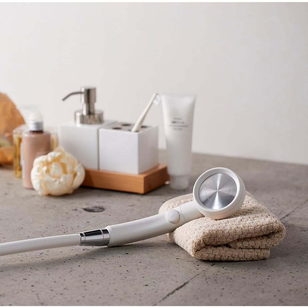 SANEI Shower Head Rainy Move Hand Stop Water Saving Rate 50% Angle Adjustment Ultra Fine Water Stream Increased Momentum White PS383-82XA-WA2