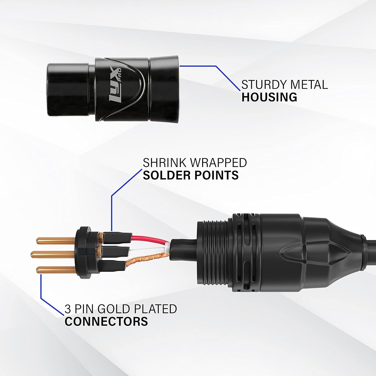 LyxPro 300ft XLR Microphone Cable Balanced Male to Female 3-Pin Mic Cord for Powered Speakers, Audio Interfaces, Professional Pro Audio Performance and Recording Devices - Pink