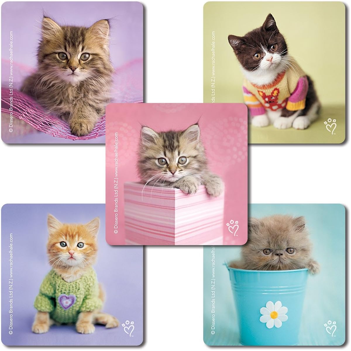 SmileMakers Rachael Hale Cats Stickers, Pack of 100