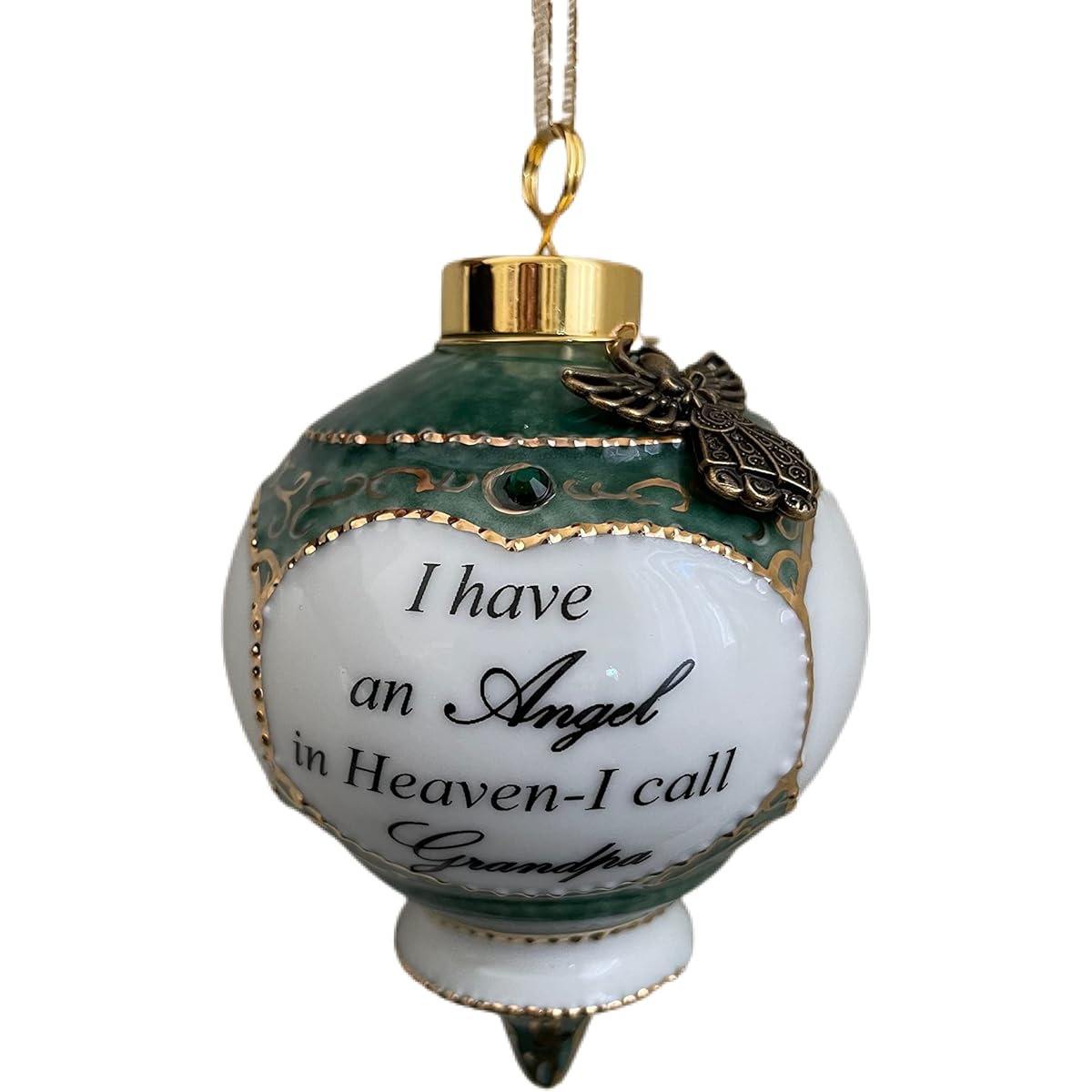 Remembrance Victorian Ornament with Shamrock - Sympathy Gift Ornament/Memorial Ornament for Lost Loved One (Grandpa)