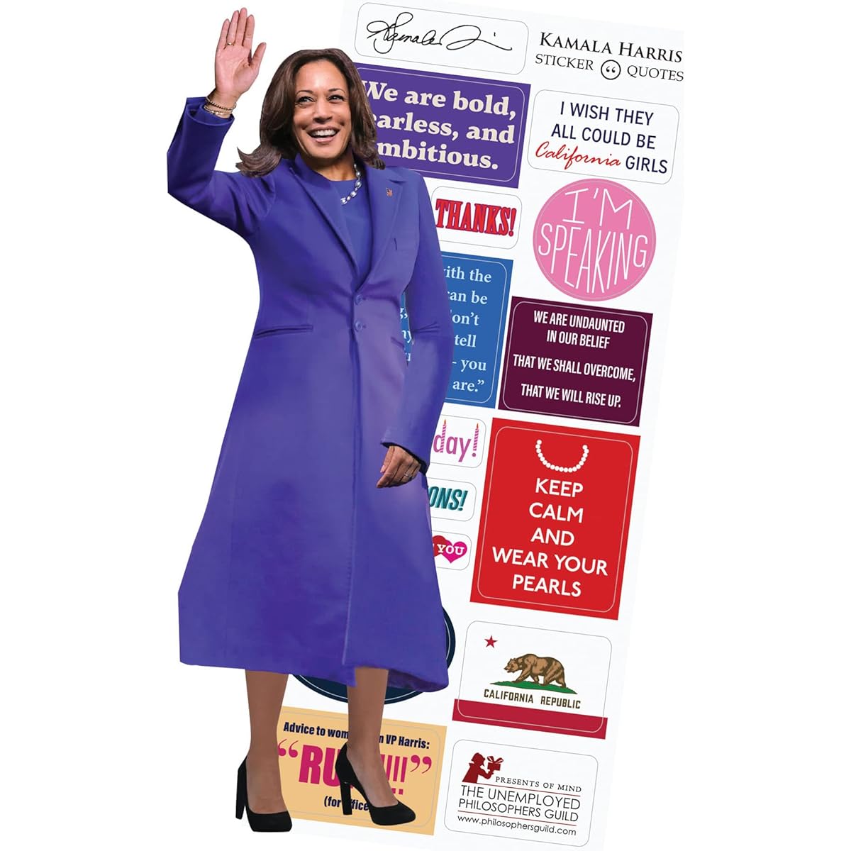 Vice President Kamala Harris Quotes - Greeting Cards and Sticker Sheet - Envelopes Included
