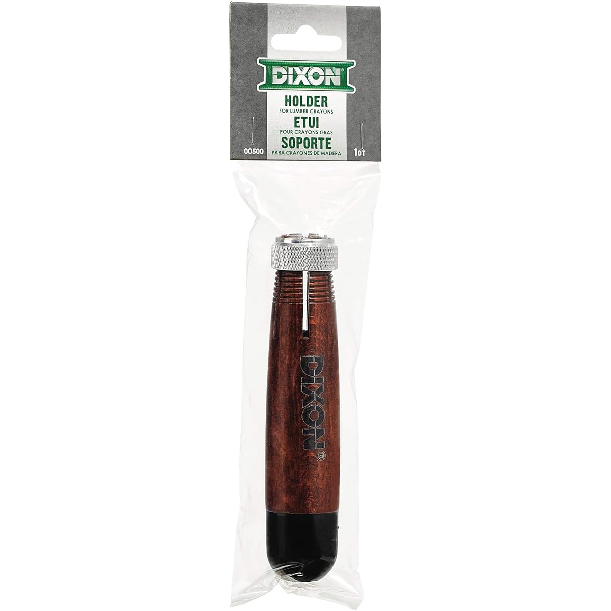 Dixon - DIX00500 Industrial Wood Crayon Holder for 1/2" Round or Hexagonal Crayons, Metal Chuck, Walnut (Pack of 12)