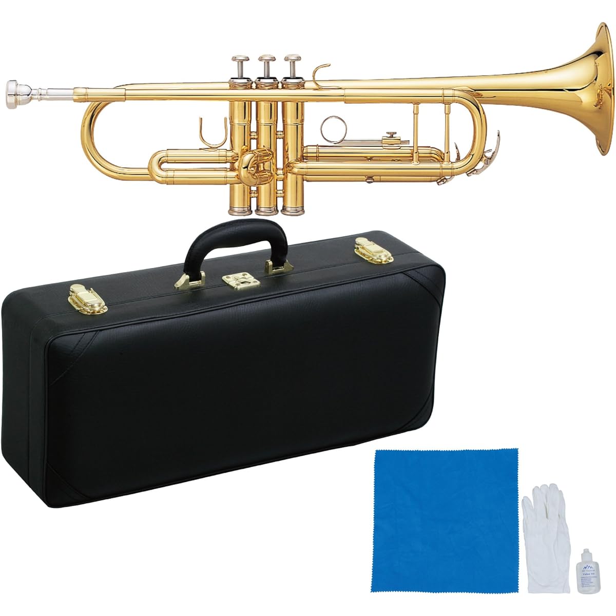 MAXTONE Trumpet B♭ tube gold lacquer finish TT-105L with hard case