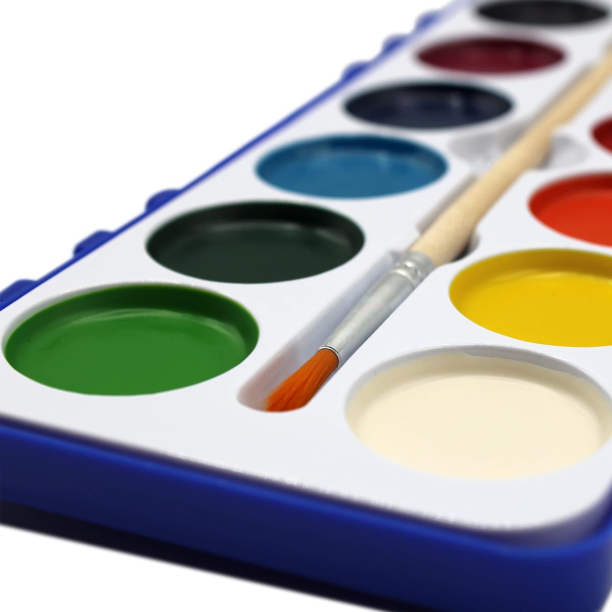 36 Pack Bulk Watercolor Paint Pack with Wooden Brushes, 12 Colors, 25% More Paint