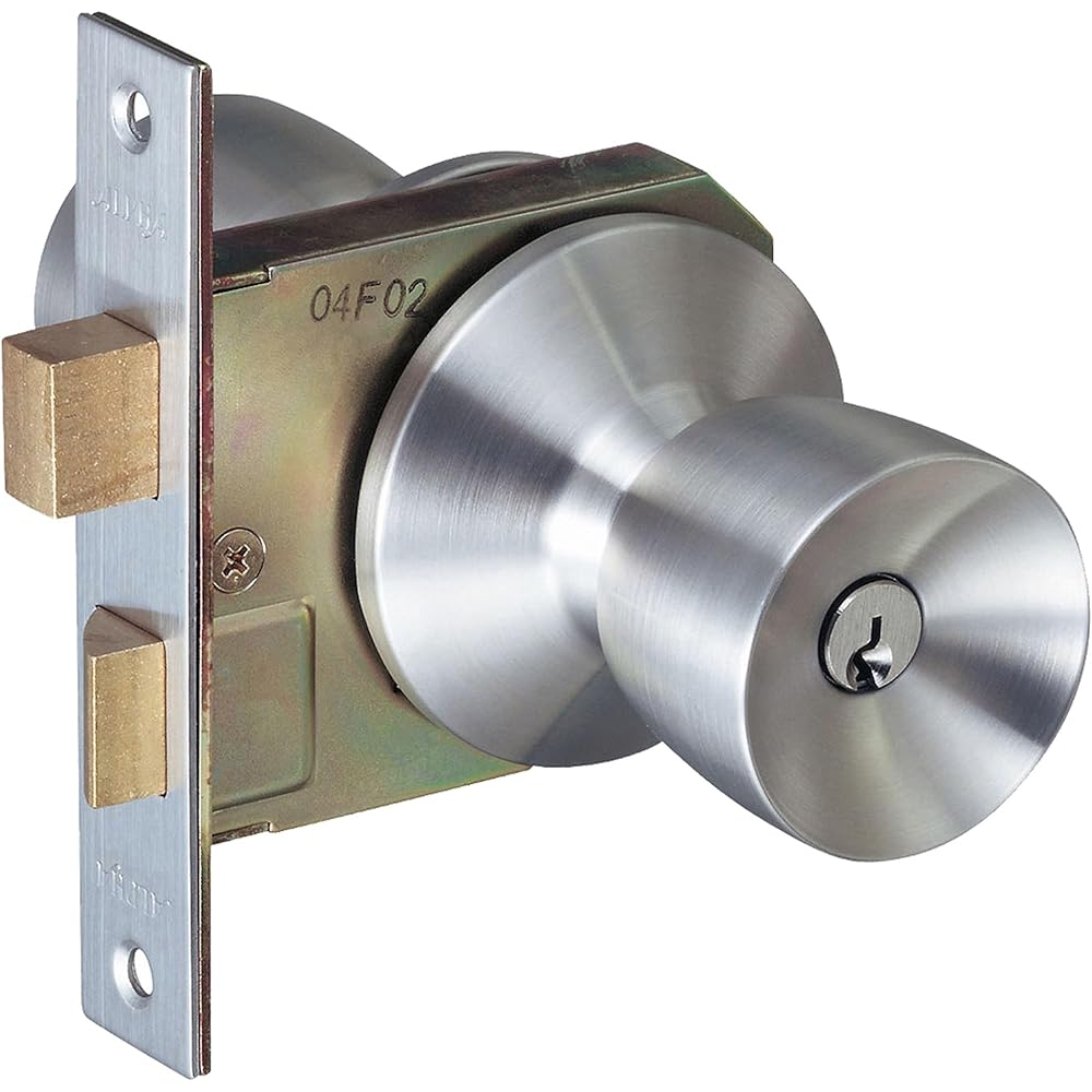 Wake Sangyo ALPHA Entrance Lock with 3 Keys Silver BS60 33S05-TRW-32D Back Door Knob Replacement WR-147 1 Set