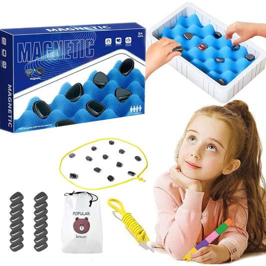 Qoqoyo Magnetic Chess Game 2023 Magnetic Stone Game Board Magnetic Lock Game Chess Puzzle Family Party Game Fun Table Top for Kids and Adults