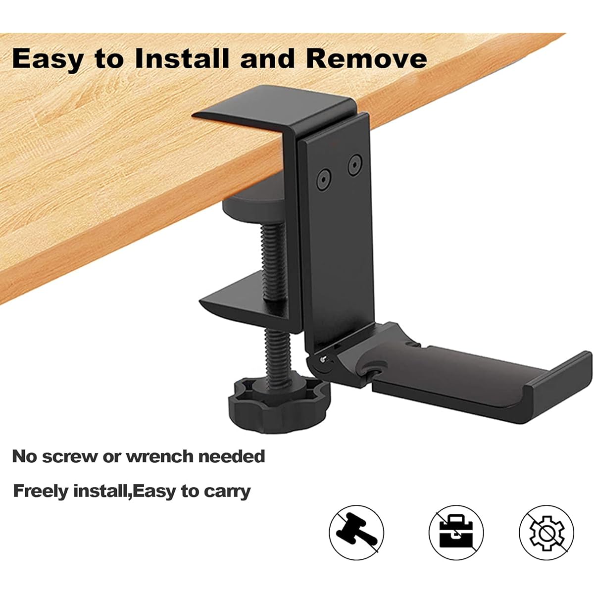 tempsnug Aluminum Headphone Stand Hanger Foldable Cable Organizer Headset Holder Non-Slip Desk Hook Space Saving Universal Headphone Mount