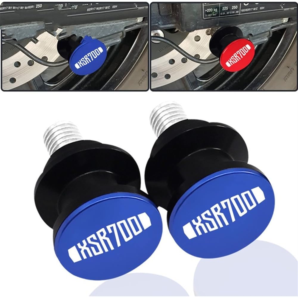 DEMUR Motorcycle Swingarm Spool M6 Stand Screw Accessories Yamaha XSR700 XSR900 XSR 700/900 Xsr700 Xsr900 2015-2021 Swingarm Slider Spool (Size : XSR700 Blue)