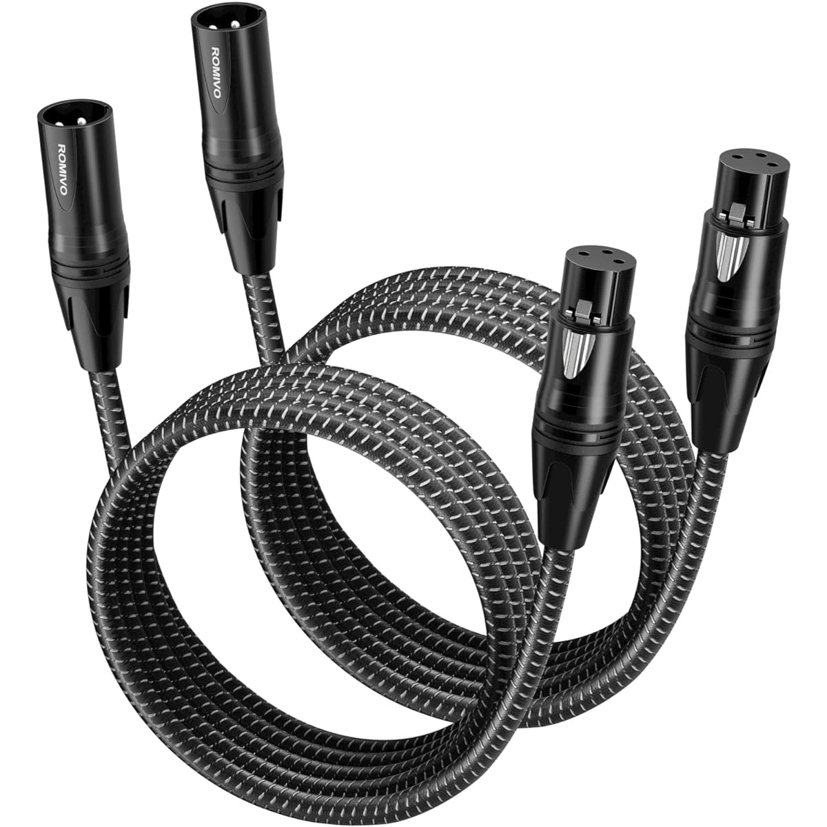 ROMIVO XLR Microphone Cable 3ft 1 Pack (10ft (2 Pack)