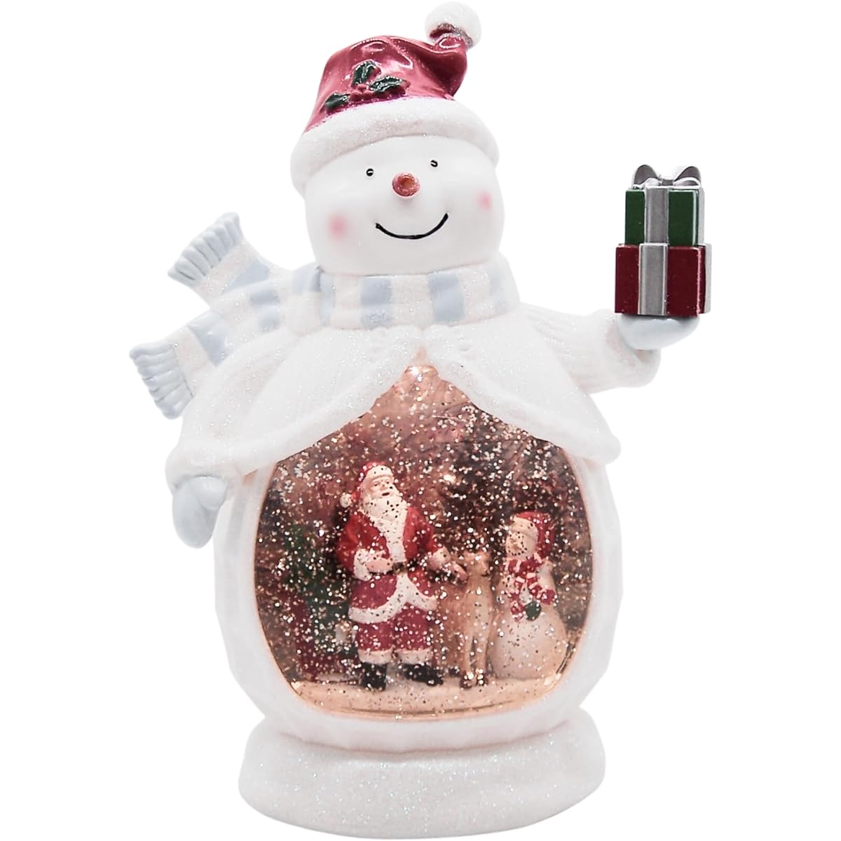 Snowman Swirl Snow Globe Freestanding Christmas Decoration Holiday Decoration 12.5"