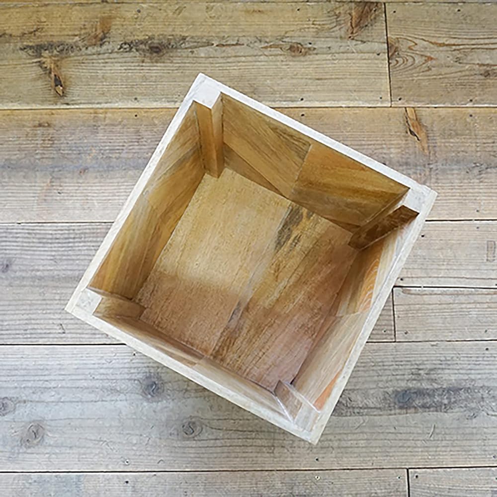 Posh Living Herringbone Pot Cover Wood W32 x D32 x H32cm 41339