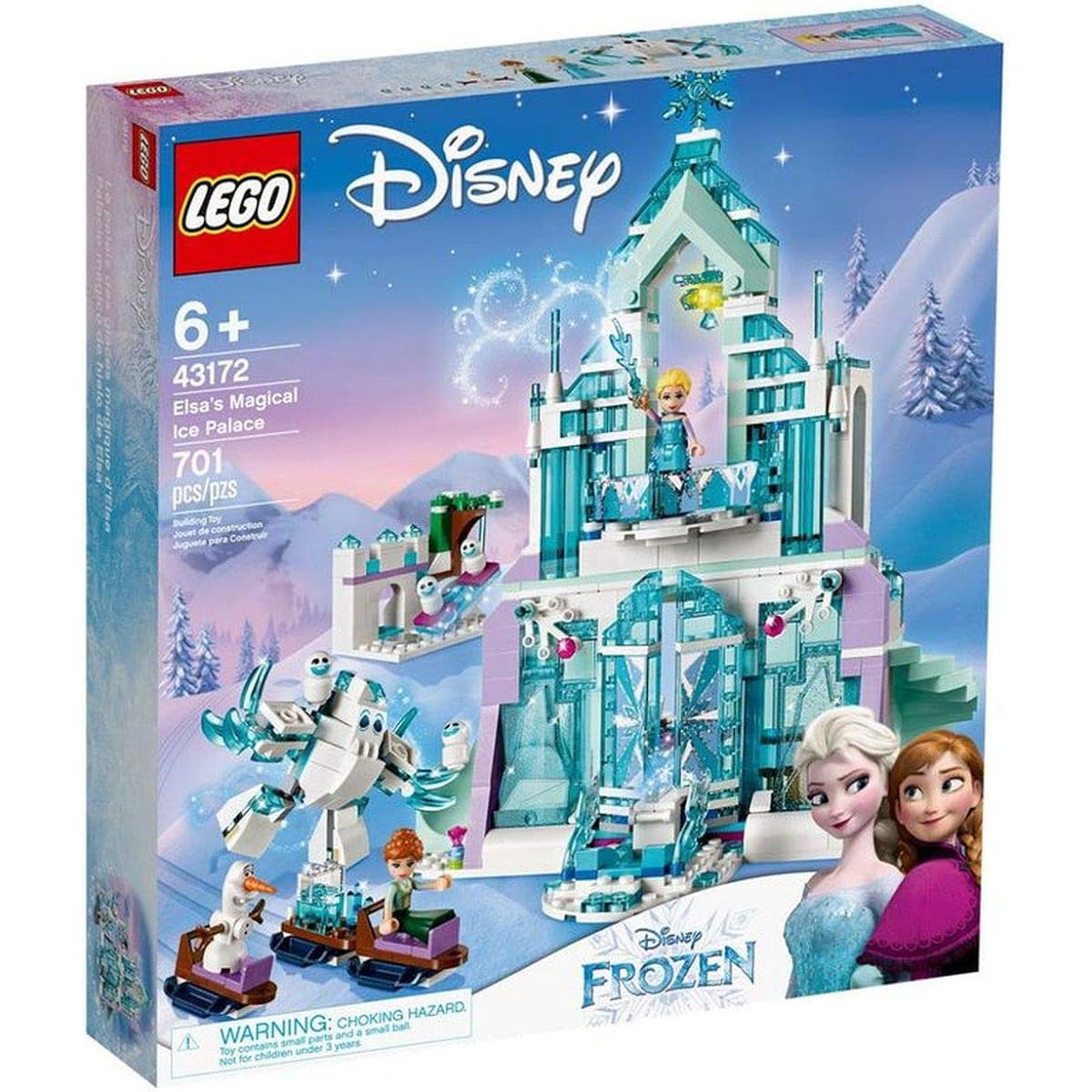 LEGO Disney Frozen Elsa's Magical Ice Palace 43172 Toy Castle Building Kit with Mini Dolls Castle Playset Popular Characters such as Elsa, Olaf, and Anna (701 Pieces)