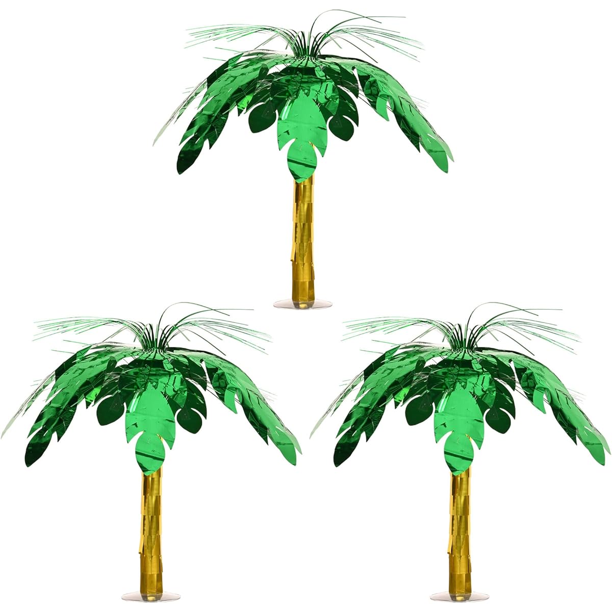 Beistle 3 Piece Palm Tree Centerpiece Luau Theme Jungle Party Supplies 18 Inch Green/Gold