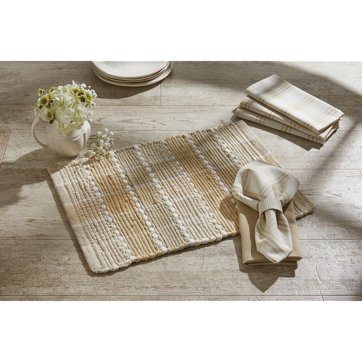 Park Designs Cocoa Butter Chindi Table Runner, 13" x 36"