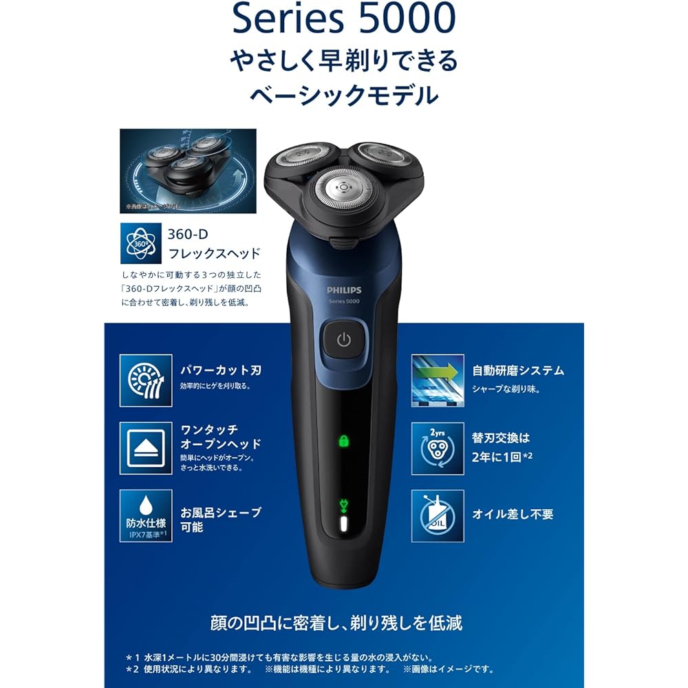 Philips 5000 Series Men's Electric Shaver Electric Shaver Razor 27 Blades/360-D Flex Head S5445/03