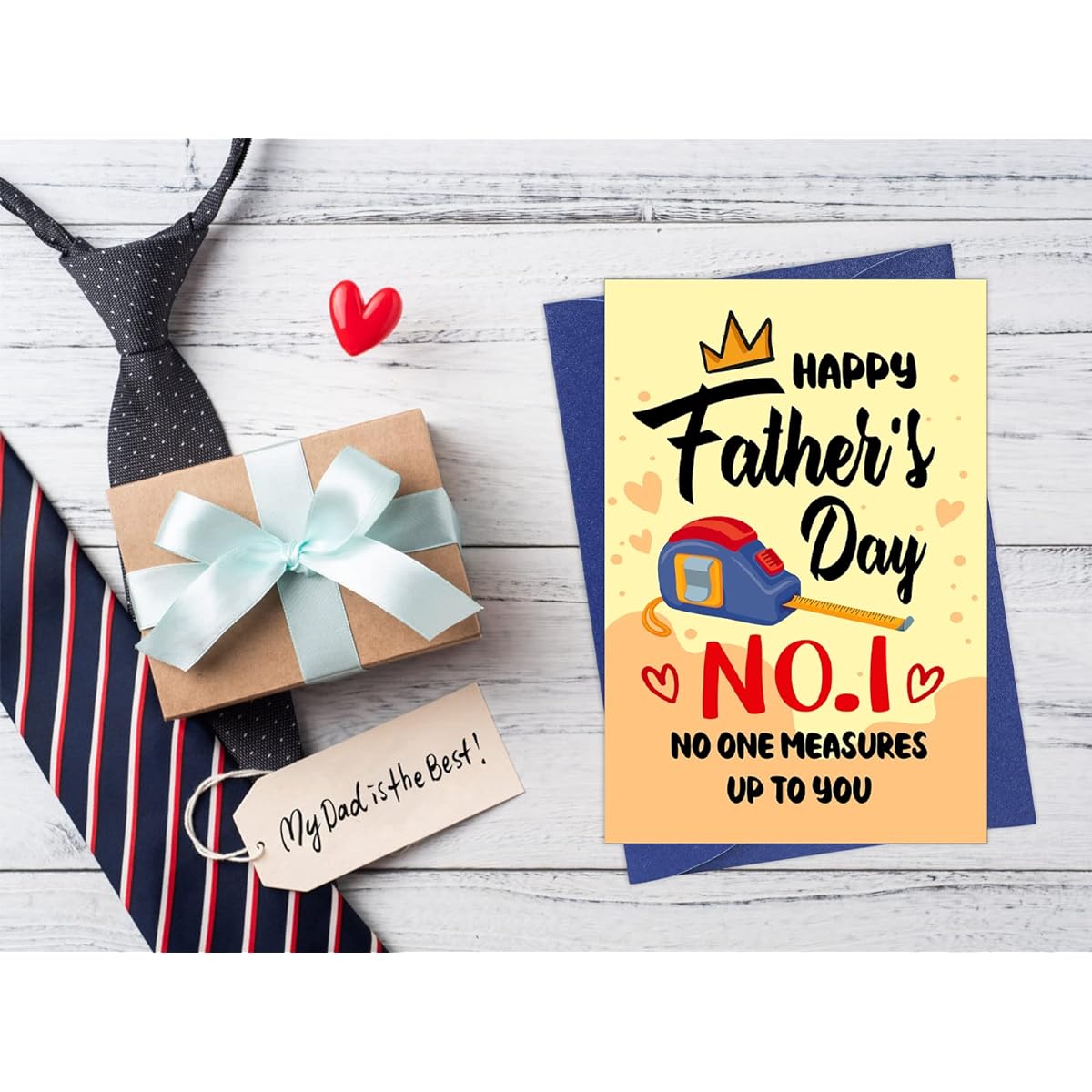 WhatSign Happy Father's Day Card No.1 No One Measure Up To You
