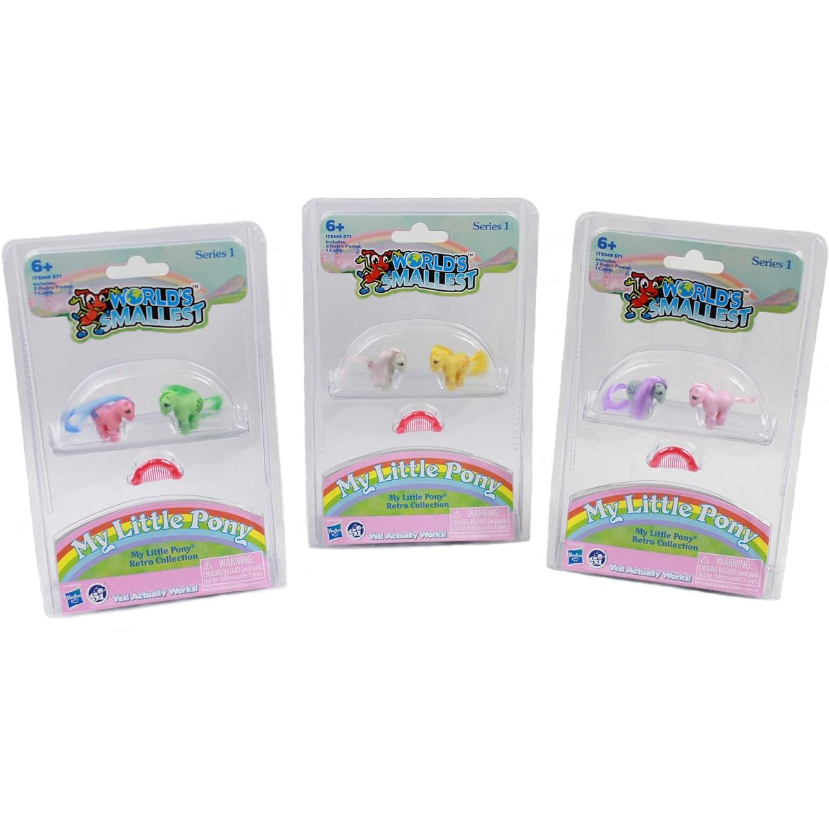 World's Smallest My Little Pony Retro Collection Series 1 Complete Set - Set of 3