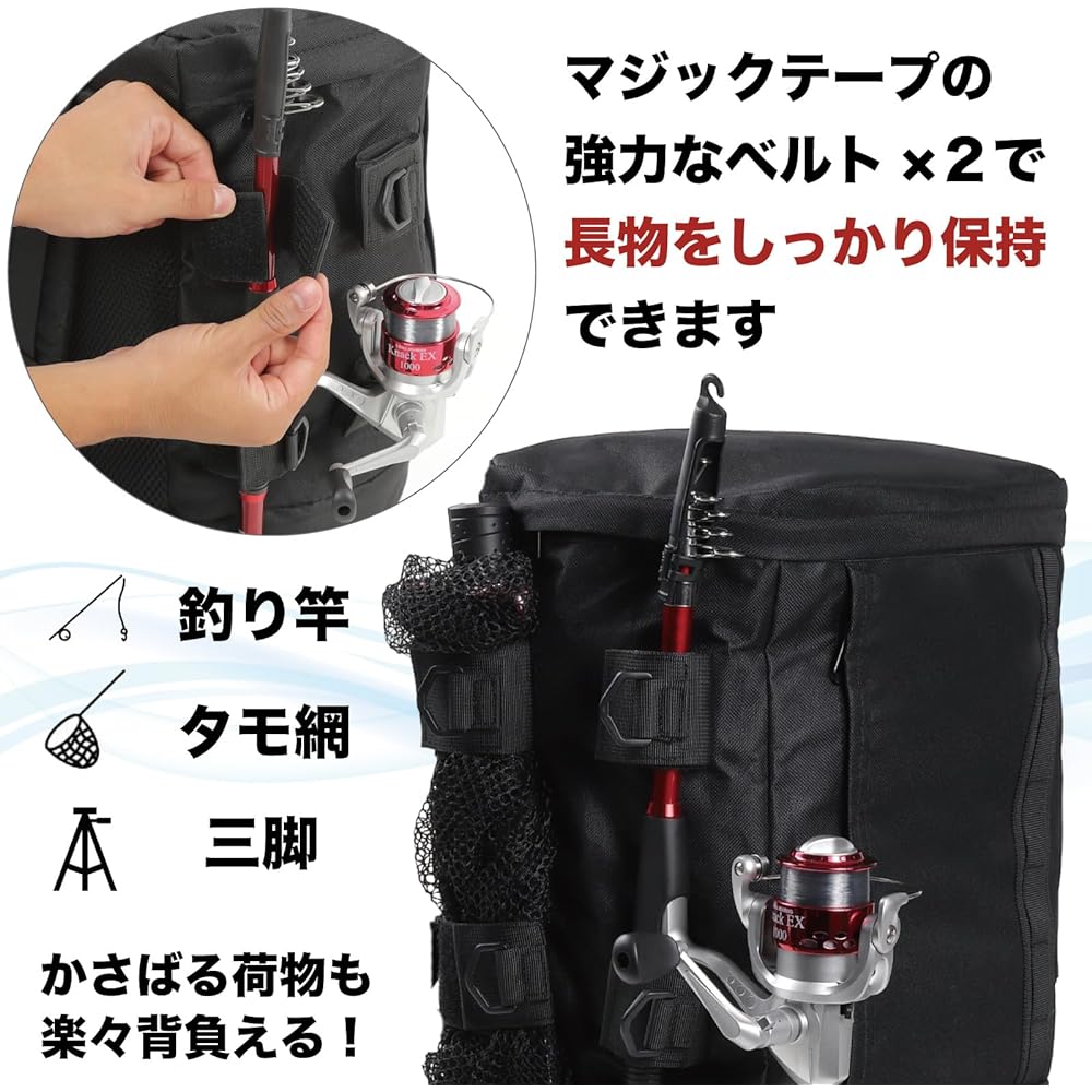 [FISHBOMB] Fishing Rucksack Fishing Bag Waterproof Large Capacity Rod Holder
