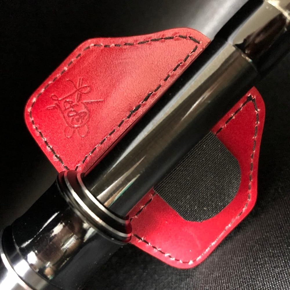 Leather Craft for Anglers (Lcfa) Gamakatsu Hechi Saguri Ginjiro/Ginsaro Dual Use Elbow Pad Cover Embossed Enamel Red