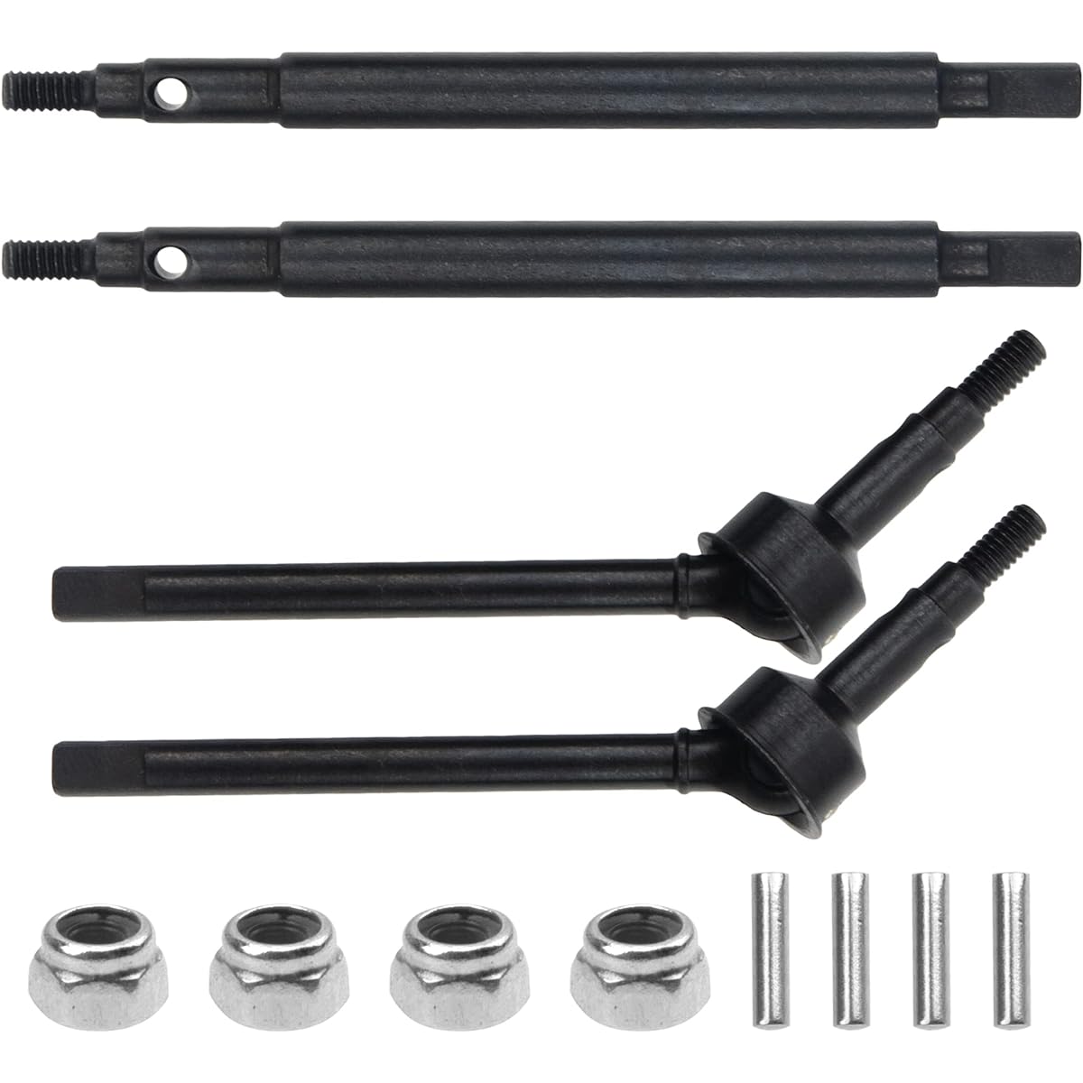 ShareGoo Steel Front Rear Axle Drive Shaft Axle Dogbone CVD Traxxas 1/18 TRX4M RC Crawler Car Upgrade Parts(Black)
