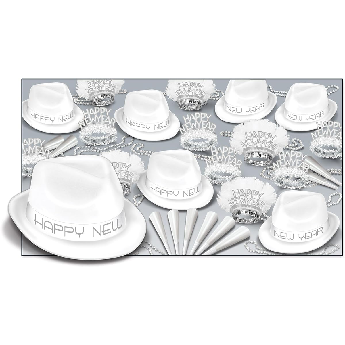 Beistle 88939-W50 Chairman White 50 Person Assortment White/Silver