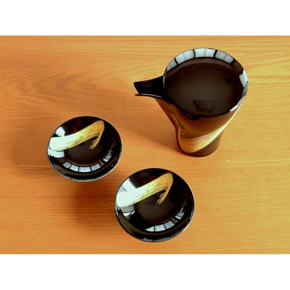 Liquor set, Tokkuri Ochoko set, Arita ware, 1 sake bottle, 2 flat cups set, Moonlight, Ceramic, Made in Japan