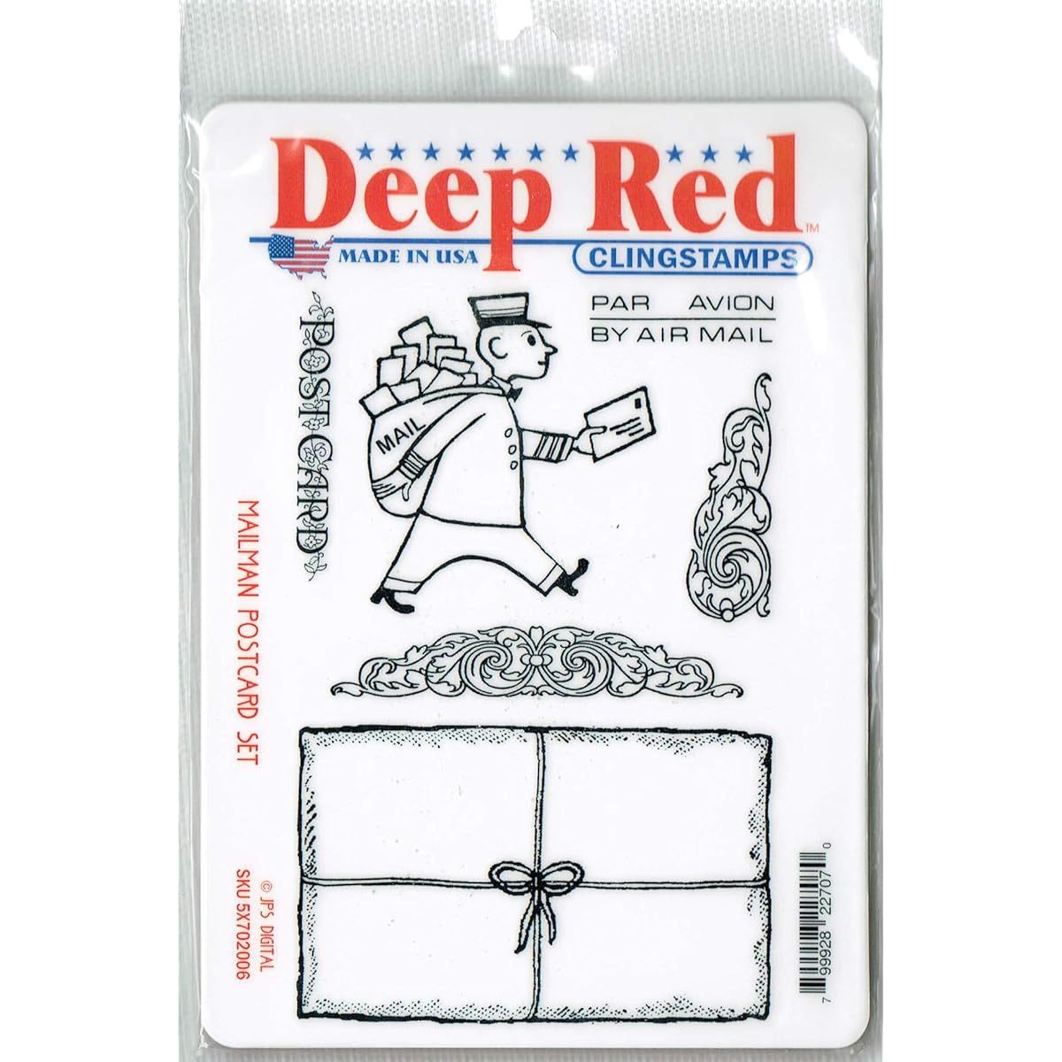 Deep Red Cling Stamp Set 4"X6"-Mailman Postcard (parallel input product)