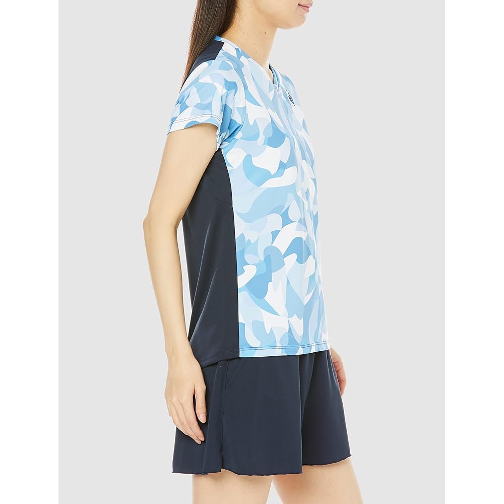 [Le Coq Sportif] Short Sleeve Game Shirt, Tennis, Practice Match, Sweat Absorbent, Quick Drying, UV Protection (UPF50+), Thermal Cooling, Women's