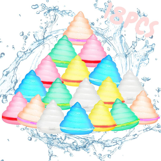 18pcs Reusable Silicone Water Balloons for Summer Pool Party Games