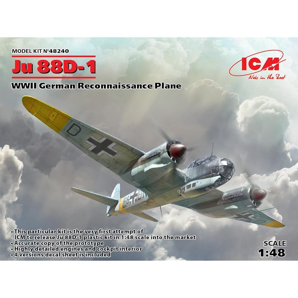 ICM ICM 1/48 German Army Junkers Ju88D-1 Long Range Reconnaissance Aircraft Plastic Model 48240