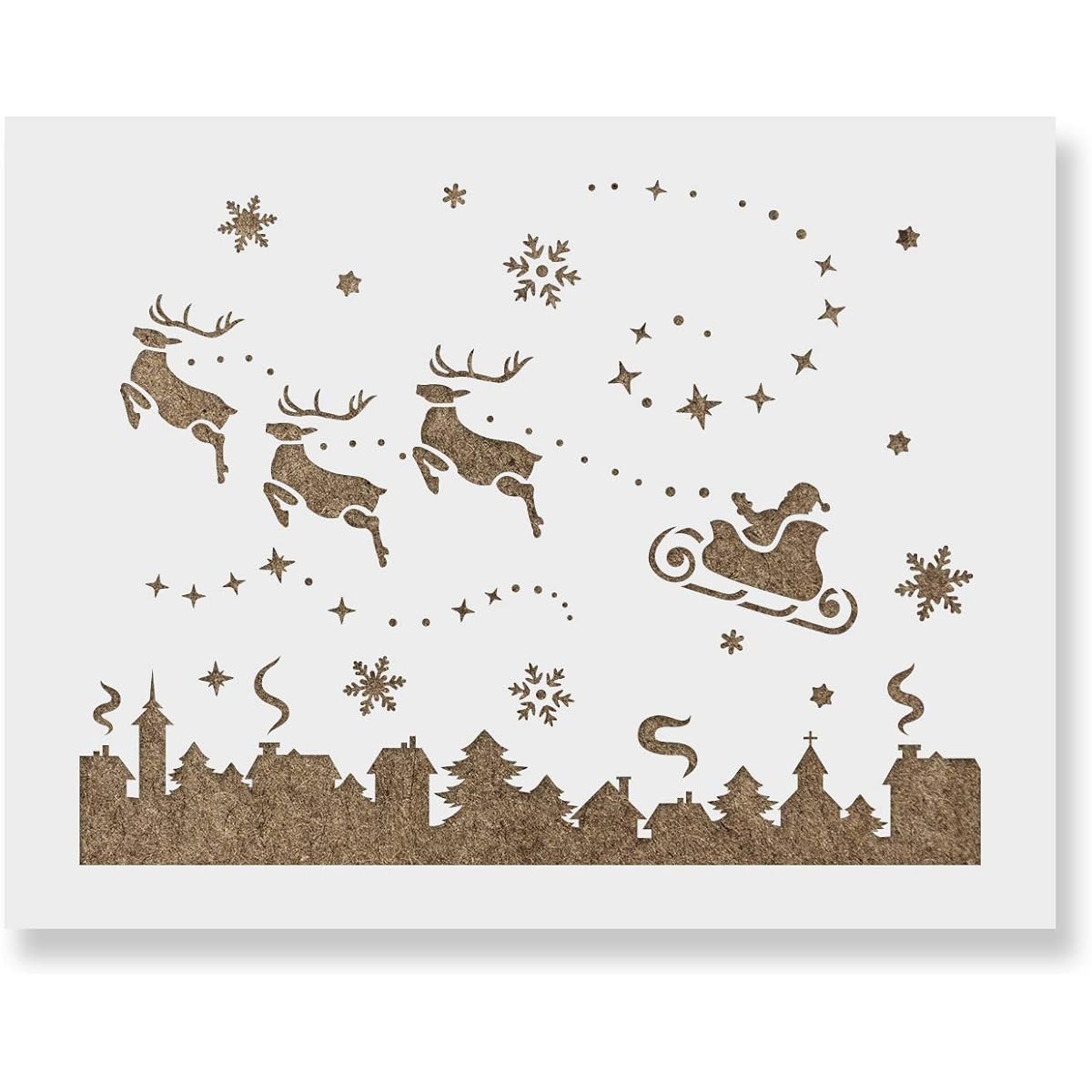 Santa Christmas Eve Stencil - Reusable and Durable Mylar Christmas Stencil Made in the USA