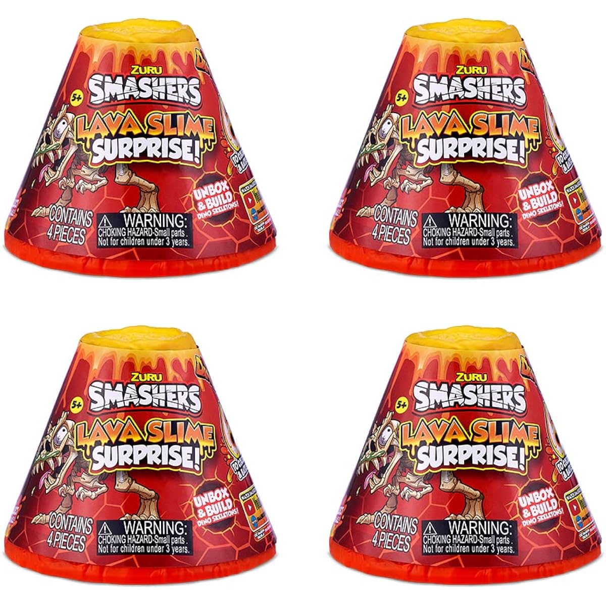 Smashers - Small Volcano Series Set of 4 Lava Slime Surprise in Mailbox, Multicolor (7480-S001)