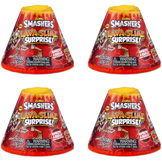 Smashers - Small Volcano Series Set of 4 Lava Slime Surprise in Mailbox, Multicolor (7480-S001)