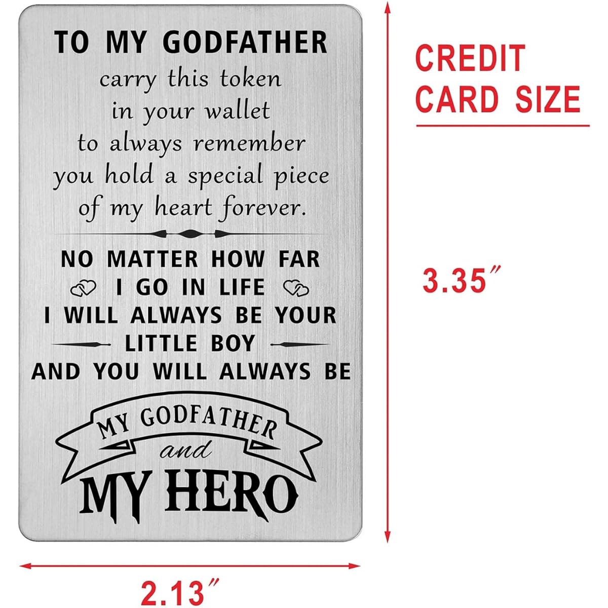 HYHYHYDHP Godfather Father's Day Gift Card From Godson to My Godfather Birthday Baptism Christmas Wallet Card Present