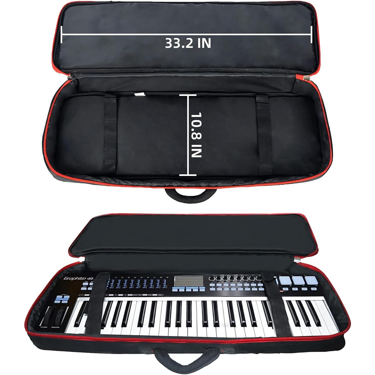 49 Key Keyboard Case Carry Bag - Electric Keyboard Piano Gig Bag - Lightweight Waterproof Oxford MIDI Controller Keyboard Shoulder Bag